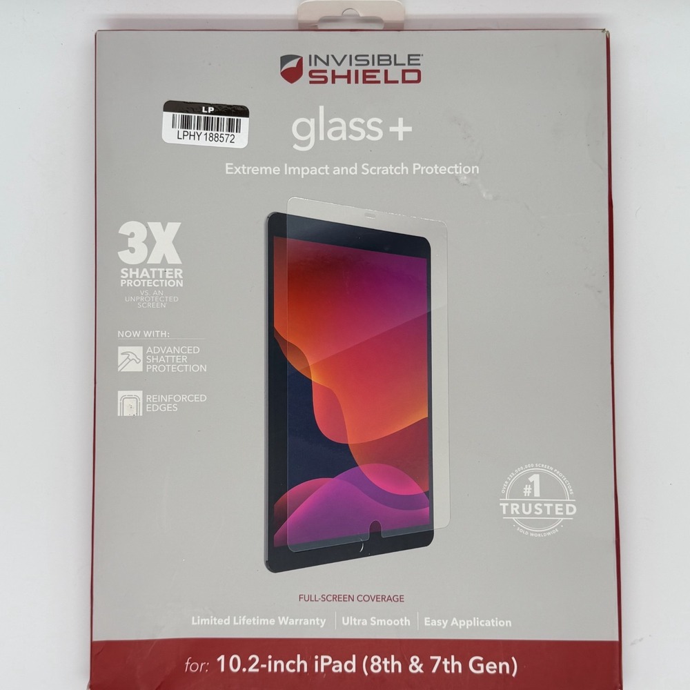 Zagg InvisibleShield Glass Plus Scratch Protection for 10.2" iPad 8th & 7th Gen